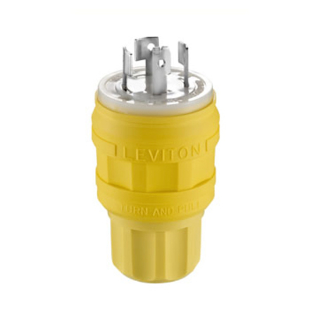 LEVITON 30A Watertight Locking Plug 4P 4W 120/208Vac 28W09